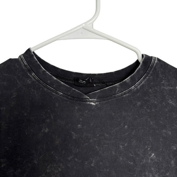 Spades Gray Acid Wash 3/4 Sleeve T-Shirt Modest V Neck Women’s Size Medium - Picture 2 of 5